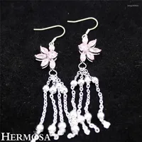 Dangle Earrings HERMOSA Fashion Women Drop Girls Pink Flower Trendy For Jewelry Long Earring