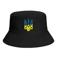 Berets Cool Ukraine Ukrainian Bucket Hat Polyester Men Women Fisherman Customized Sunshade Journey Caps