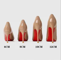 Luxurys Kadın Yüksek Topuklu Ayakkabı Pompaları Siyah Parlak Noktalı Ayak Ayakkabı 8cm 10cm 12cm İnce Topuk Sığ çıplak Patent Deri Kadın Pompaları Kutu 35-44