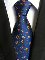 Bow Ties Fashion Neckties Classic Men's Printed Wedding Neck 8cm Jacquard Men Tie Flower Gravatas