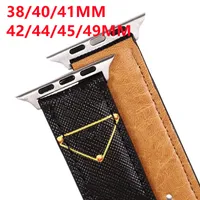 Designer Watchbands Strap for Apple Watch Band 49mm 42mm 38mm 40mm 44mm 45mm iWatch 8 6 5 4 3 2 Bands Luxury PU Leather Straps Bracelet Fashion Letter Printed Watchband