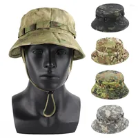 Berets Boonie Hat Military Tactical Bucket Hats For Safari Men Women Hunting Fishing Outdoor Camo Camouflage Cotton Sun Cap