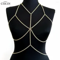 Chains Chran 2023 Sexy Beach Bra Harness Necklace Chain Bralette Women Sparkle Party Wear Jewelry CRBJ909