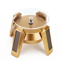Torebki biżuterii Wysokie złoto srebrna czarna zasilanie słoneczne 360 ​​obrotowy stojak na wyświetlacz Table stołowy do bransoletki naszyjnik