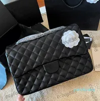 Womens Airport 35cm XXL Maxi Cf Shoulder Bags Classic 2Flap Silver Quilted 14Purse Large Capacity Outdoor Fashion Street Trenhds Designer Handbags 35CM