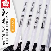 Pcs Japanese Sakura Highlight Painting Hand-painted Design White Line Pen Art Student Watercolor Blank Touch-up