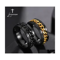 Band Rings Stainless Steel Ring Swivel Jewelry For Men And Women Chain Drop Delivery Dhwfo