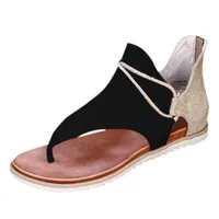 Slippers Ladies Summer Flip Flops Zipper Comfortable Sandals Flat Non-slip Casual Beach Mujer 2023