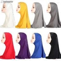 Ethnic Clothing Muslim Women Rhinestone Hijab Headscarf Arab Shawls Bonnet Instant Turban Headwrap Scarves Amira Cap Headwear