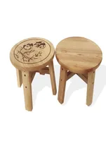children wood chair taboret Solid Wood Furniture hevea stool for kindergarten to south america7243008