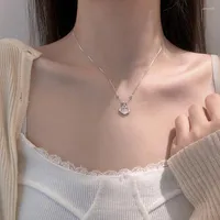 Pendant Necklaces Silver Color Lock Necklace For Women Children Party Jewelry Trendy Neck Accessories