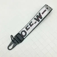 Fashion Luxury Keychains Brand Key Rings Clear Rubber Keys Ring White Men Women Canvas Keychain Embroidery Letters Pendant Belt 3.5x25cm Keyring F29a