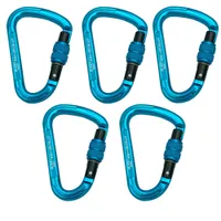 Cords Slings and Webbing 125pcs 25KN Climbing Ultra-Lightweight Screw-Lock Aluminum Alloy Carabiner Camping Riding Hiking Harness Rescue Screw Locking 230210