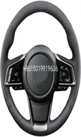 DIY Sewing Black Leather Car Steering Wheel Cover for Subaru 2018 2019 2020アウトバックAscent Crosstrek Forester Impreza Legacy8874639