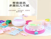 Childrens Play House Kitchen Toy Spray Sound and Light Mini Artificial Fruits and Vegetables Playing Music Toy Set Whole9308191
