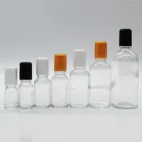 Storage Bottles 5ml 10ml Clear Thick Glass Roll On Essential Oils Perfume With Stainless Steel Roller Ball F027