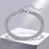 Link Chain Vnox Stylish Mesh Chain Bracelets for Men Never Fade Stainless Steel 6MM Wide Link Wristband Gift Jewelry G230208