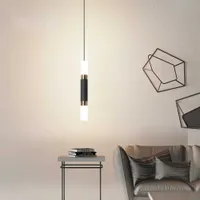 S LED Long Tube hanger Zwart Hanging Lamp Indoor plafond spoor Licht 5W/6W Warm Whitefor woonkamer Foyer 0209