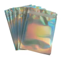 Голографические упаковочные пакеты с лазерной лазерной цветом алюминиевой фольги запечатываемая мешок на молнии с одной стороны прозрачная пластиковая упаковочная пакета