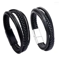 Charm Bracelets Trendy PU Leather Men Multilayer Braided Rope For Male Female Jewelry
