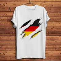 Herr t -skjortor 3d Vision Tyskland flagga inuti rivande tshirt män sommar vit kort ärm homme casual skjorta unisex streetwear tee