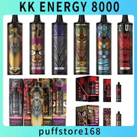 Autêntico KK Energia 8000 Puff Disponível E Cigarros 8000 Puffs Vape Pen 16ml Preso de malha pré-preenchido Vapes de bateria recarregável Vapes