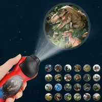 2021 new Dinosaur Shark Projector Night Study Learning Toy Flashlight Sleeping History Early Education Model Torch Flashlight Fun 208p