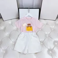 Baby Set 2PICS Kids Sets Kid Designer Cleothers Kleinkind T -Shirt Pink Clothing Girl Tracksuits Kurzarm Anzüge Top luxuriöser Sommer Klassiker Druckbriefe