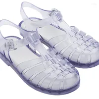 Sandálias Mini MLSA 2023 Moda Mulher Sapatos de verão Versão da maré de sandália vestindo um tecido simples de gladiador simples