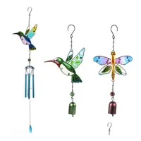 Dekoracje ogrodowe wiatr grzycie szklanki hummingbird dragonfly windbell dekoracja na domowe patio weranda trawnika