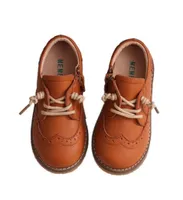 Autumn Genuine Leather Shoes Boys Girls Retro Single Baby Beef Tendon Soft Sole Flat4922623