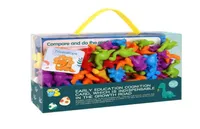 Rainbow rubber soft counting Montessori auxiliary toy cartoon animal children039s lighting problem card teaching bag5437037