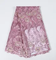 Ribbon Rose African Lace Fabric avec perles Sequin 2021 TULLE BRODERIER LE VOLE Suisse française pour robe de mariée8330740