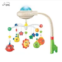 Kids Bed Bell Musical Crib Mobile for Baby Toys 012 Months Infant Hanging Rattles Plastic Starry Projection Rotating Holder Toy7003677