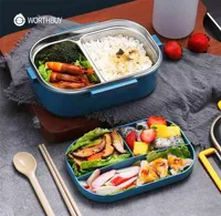 WatleBuy Japany 188 Stainless Steel Lunch Box for Kids School Leakproof Bento Box with Compartment Food Container Storage 21081265894