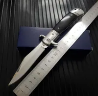 أحدث سكين تكتيكي تلقائي أوتوماتيكي قابل للطي 60HRC D2 شفرة خشب الأبنوس مقبض تكتيكي للتخييم سكاكين جيب الجيب EDC AK41897538
