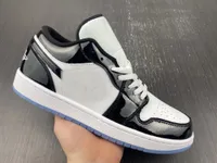 Basketball Shoes Handmade 2023 Authentic 1 1s Low Concord White Black Womens Mens Sports Sneakers Trainers Dv1309-100 with Original