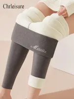 Leggings femininas CHRELISURE MULHERES LAMBO DE VELO DE LAMBO BASTHAS WINTER WEARL Slim Legging engrossar perneiras térmicas calças casuais