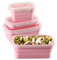 4 st Silicone Lunch Box Portable Bowl Colorful Folding Food Container Lunchbox 3505008001200ML ECOFRIENTLY 12220989319792