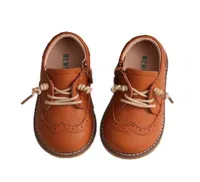 Autumn Genuine Leather Shoes Boys Girls Retro Single Baby Beef Tendon Soft Sole Flat8701016