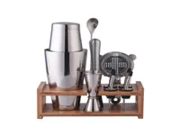 Elite Cocktail Shaker Set With Stand Bartender Kit rostfritt st￥l Martini Mixer Muddler Mixing Spoon Jigger Party Home Bar Tools 6081696