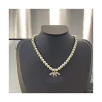 18 collares colgantes de doble letra de estilo 18 km collar crysatl perla de diamantes de diamantes de diamante