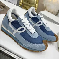flow shoes Mens Womens Loews Luxury Casual Shoes Flow Runner in nylon suede Lace up sneaker soft upper honey rubber wave sole that curves around