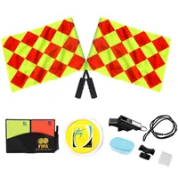 Sporthandskar Soccer Domare Flagg med myntvissel Röda gula kort Set Tool Football för kit utomhusöverlevnadsutrustning 230210