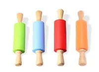 NonStick Wooden Handle Silicone Rolling Pin Pastry Dough Flour Rollers Kitchen Baking Cooking Tools Pizza Pasta Roller7053643