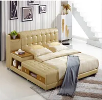 GENUINE LEATHER BED ELEGANT STYLE YELLOW DOUBLE PERSON MODERN FASION GOOD QUALITY SIZE 180200cm A29D9201899