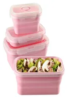 4 st Silicone Lunch Box Portable Bowl Colorful Folding Food Container Lunchbox 3505008001200ML ECOFRIENTLY 12220985968806