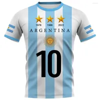 T-shirts pour hommes T-shirt drapeau argentin Fashion 3D Printed Sleeve en vedette T-shirts 2023 Tops d'été actifs décontractés