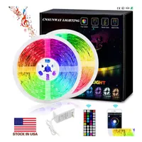 Led Strips Rgb Strip Lights Bluetooth Smd 5050 Smart Timing Rope Light Kits With 44 Key Rf Remote Controller 12V 5A Adapter Drop Del Dhivn