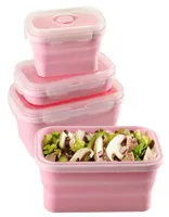 4 st Silicone Lunch Box Portable Bowl Colorful Folding Food Container Lunchbox 3505008001200ML ECOFRIENTLY 12220981715438